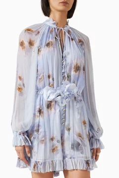 Hypnotic Floral-print Playsuit
