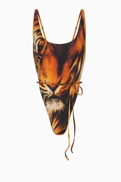 Roberto Cavalli x SKIMS Signature Swim Tie Waist One-piece Swimsuit